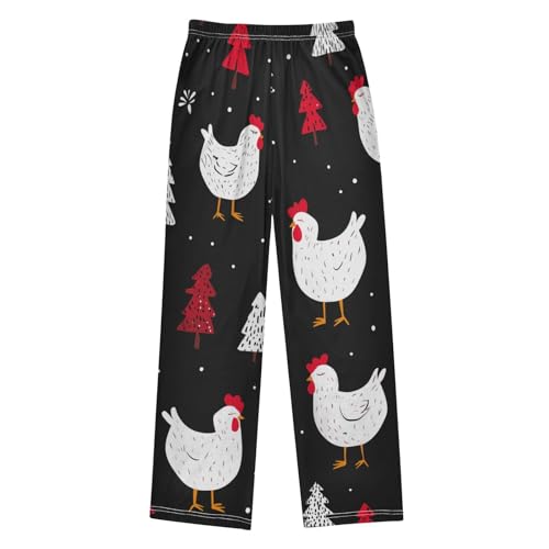 ZZXXB Cock Pine Tree Boys Long Pants Soft Trousers Elastic Waist Kids Lounge Bottoms with Pockets S-XL2