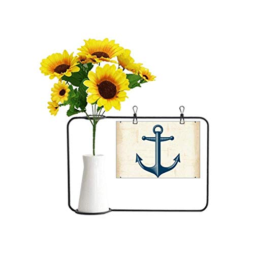 Tournesol artificiel bleu haut de gamme avec ancre et carte de voeux