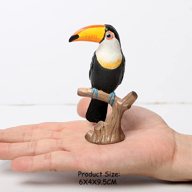 Wild Birds Animals Turkey Macaw Owl Eagles Ostrich Pelican Figurines Тоу Animal Action Fiɡurе Learning Education Birds Gifts (Toucan)