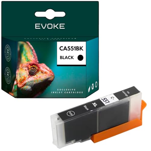 EVOKE 551 tinta XL compatible con Canon IP7250 MG5650 MG5550 IX6850 MX725 MX920 MX925 negro negro 1200 páginas 12 ml