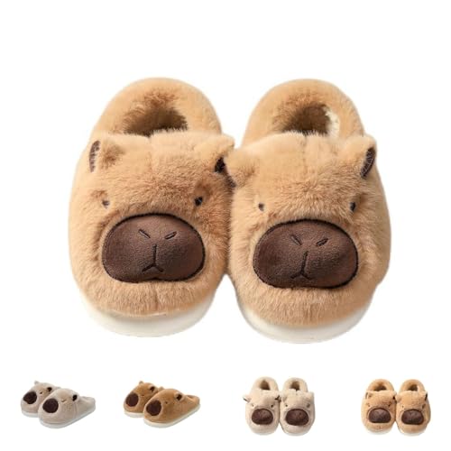 Capybara Slippers for Women and Men, Cute Warm Thick Capybara Slippers for Winter, Unisex Funny Soft Non-Slip House Slippers