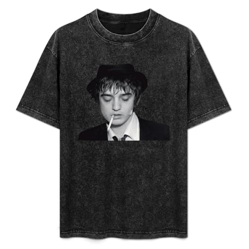 Photo de Pete Doherty Black T-Shirt Printed Tee Graphic Top for Men Unisex Shirt L