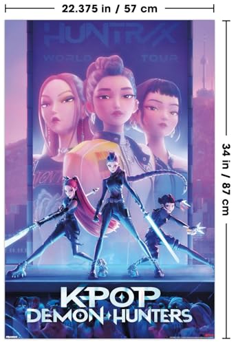 Image of Netflix KPop Demon Hunters (2025) - One Sheet Wall Poster, 34L inch x 22.4W inch, Unframed Version