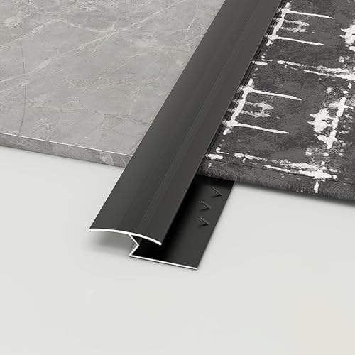 Tira de Umbral Tiras de Transición para Unir Alfombras y Pisos, Tira de Moldura con Borde Superpuesto de Aleación de Aluminio con Moldura en Z, Barra de Umbral Cortable para Sala Estar/ Pasillos(Rose