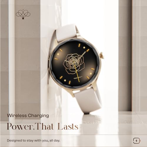 Image of Fire-Boltt Phoenix Aura Women Smart Watch with 1.26 inch Diamond-Cut HD Display, Rotating Crown, Wireless Charging, Bluetooth Calling, Voice Assistant, 120+ Sports Modes - Ivory White