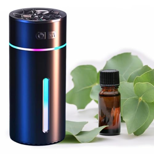 2-in-1 Smart Portable Waterless Car Diffuser and car humidifier can Work with Water and Without Water Diffuser for Essential Humidifier Aromatherapy Oils Diffuser for Car Home Office (Black)