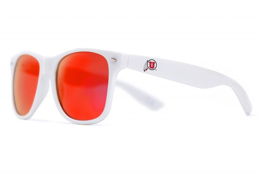 Society43 Utah Utes Sunglasses-Red Frame, Silver Lenses