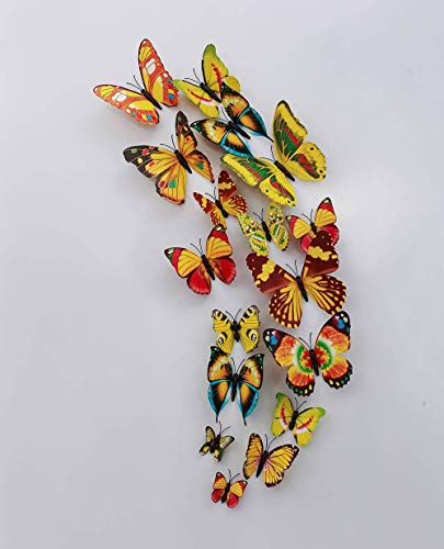 Image of Rangoli Butterfly Wall Stick or Magnet for Home, Office, Kids Room Decor Self Adhesive Removable PVC. Design-12