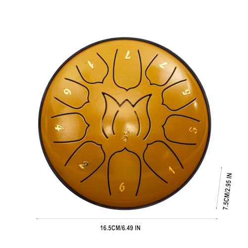 Tambor de lengua de acero 11 notas 6 pulgadas dorado miniatura 5