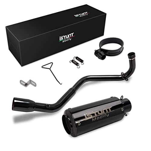 Kajimotor Motorcycle Full Exhaust Slip On Muffler Silencer Tail Link Midpipe Header With Removable Db Killer For Honda Grom 125 Msx125 2013 2014 2015 2016 2017 2018 2019 2020 2021 2022 Black #TOP6