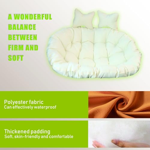 Cojín de asiento blanco de 110 cm acolchado para silla colgante 3