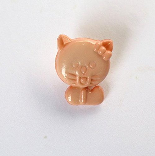 Lot de 6 Boutons Chat 14mm - Pêche Cover