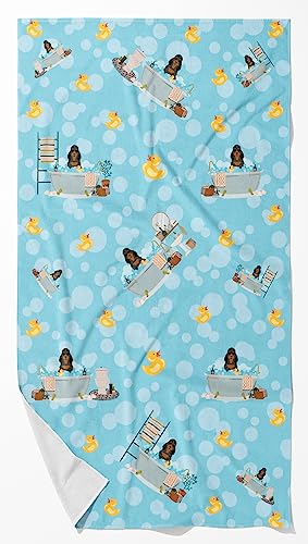 Caroline's Treasures WDK5790BTLG Black Tan Cocker Spaniel in Bathtub Bath Towel Large