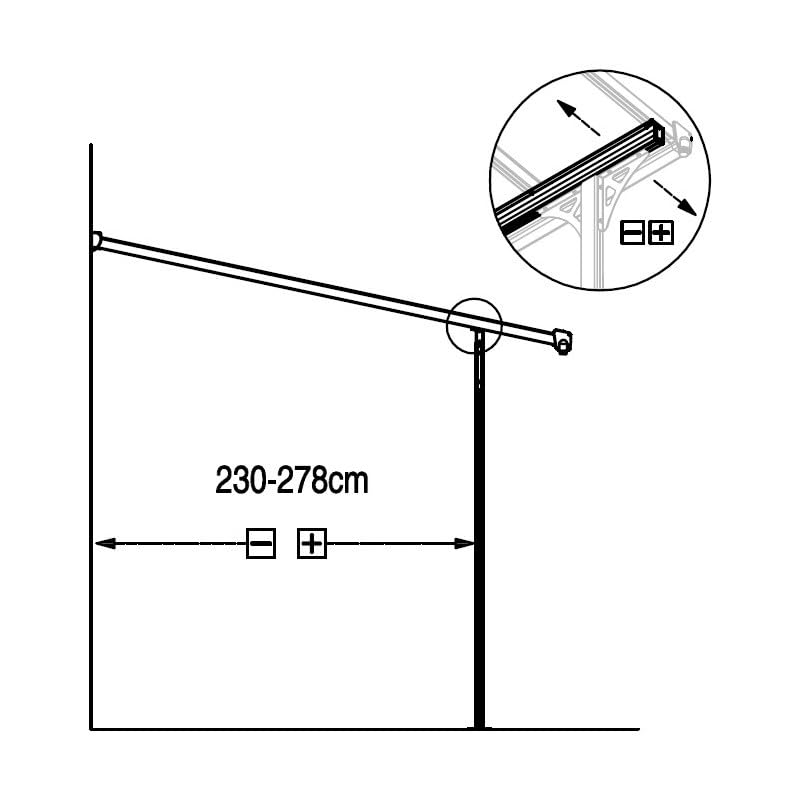 Pergola Adossée en Aluminium Anthracite 3,05x3,14m avec Toit en Polycarbonate 6mm