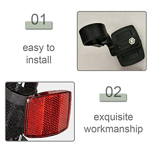 NA JarKuen 2 Pcs Front and Back Bike Reflectors Bicycle Wheel Spoke Reflectors Bracket Bike Plastic Tail Lights for Road Bike Mountain Bike - Image 3