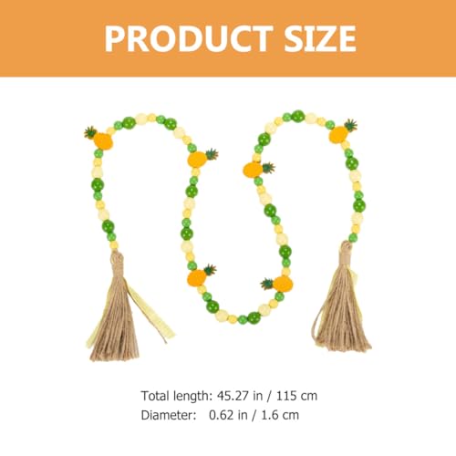 Cuentas de piña de madera PRETYZOOM de 4 piezas con borlas para Halloween 7