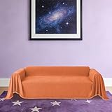 FENYIGE Protector de Sofá en L 3 Plazas 180 x 495 cm Antideslizante, Impermeable Cubre Sofa Antideslizante Diseño Lujoso Ligero para 1 2 3 4 Plazas Couch Cover Protector, Naranja