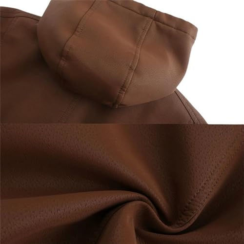 Chaqueta Hombre de Cuero Sintético con Capucha miniatura 2