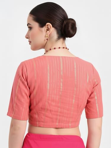 Image of Thevasa Women's Everyday Divine Depth V Neck Half Sleeves Blouse