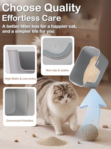 Arenero XL para gatos LivLab Mker con bordes altos verde miniatura 3