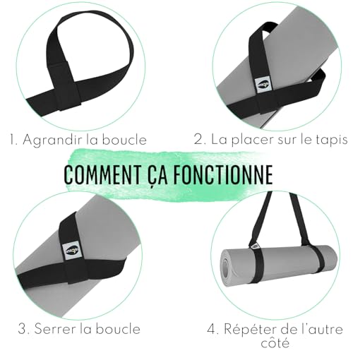 TECEUM Sangle Premium pour Tapis de Yoga - Coton Doux pour Tous les Tapis – vue 5
