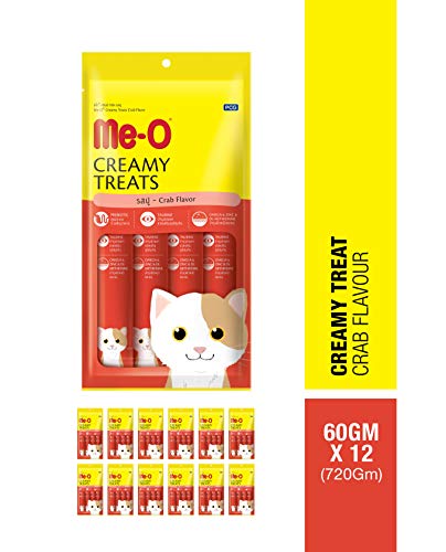 Image of Me-O Creamy Cat Treats for All Life Stages-Crab Flavor 60 G Pack of 12 (720G)