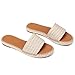 Tscoyuki Womens Flat Sandals Dressy Summer Slip On Resort Womens Sandals Raffia Beach Sandals Open Toe Espadrille Slides