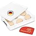 Produktbild RoyalFay® Pizzaballenbox  Made in Germany  Gärbox 30x40x8 cm mit Deckel  lebensmittelechte & BPA-freie Teigbox für Pizzateigballen  stapelbar & robust  (weiß)