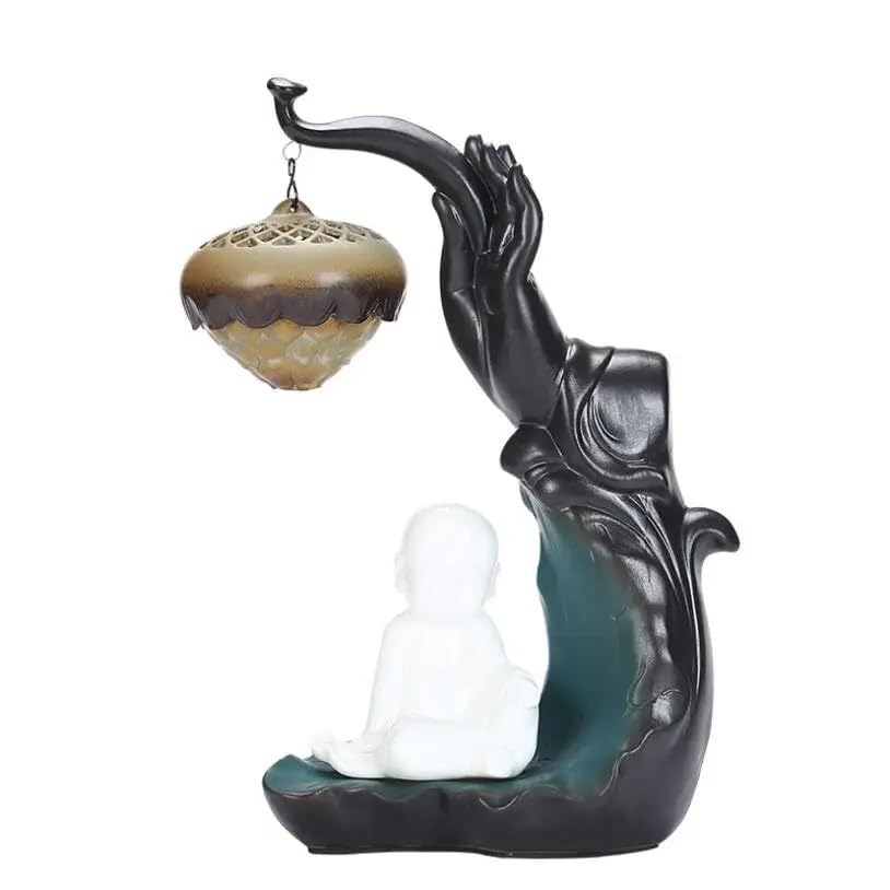 Brûleur d'encens à reflux céramique et accessoires de méditation de style Zen