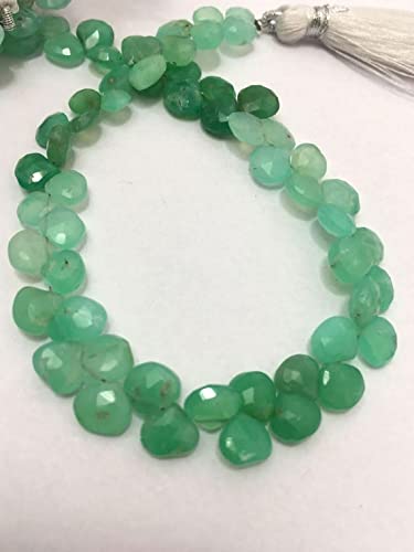 Hearts beads en chrysophrase verte pour façonner des bijoux chargés de tendresse