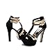 GATUXUS Open Toe Women Platform High Heel Shoes Strappy Pump for Party Prom (US 9, Black Heel G)