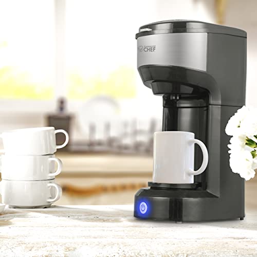 Commercial Chef Coffee Machine, Single Serve Coffee Maker, Portable Coffee Maker Single Serve With 13 Ounce Water Tank & One Touch Button For Coffee Brewing #TOP7