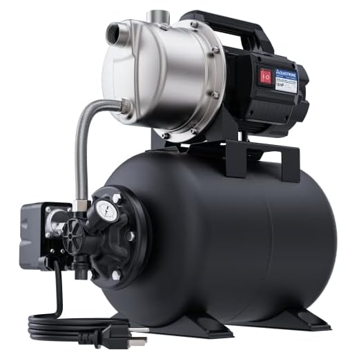 Aquastrong 1.6HP Shallow Well Pump with Pressure Tank, 1320GPH, 115V, Stainless Steel Irrigation Pump, Automatic Water Booster Jet Pump for Home, Garden, Lawn