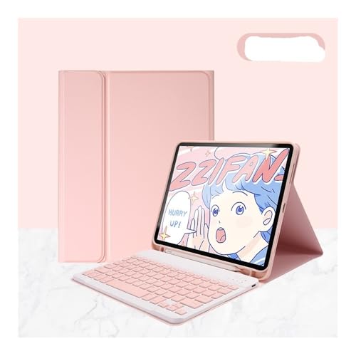 Funda teclado iPad Air 10.9 para estudiar y trabajar en cafeterías color rosa