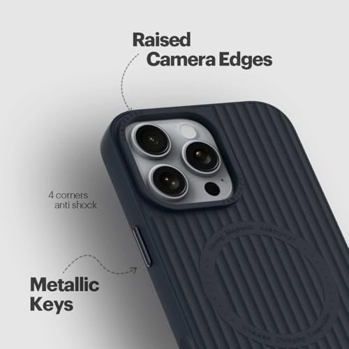 Image of Stuffcool Rims Silicone case for iPhone 16 pro max, Magsafe Enabled with a Raised Metallic Frame for The Camera Lens Black