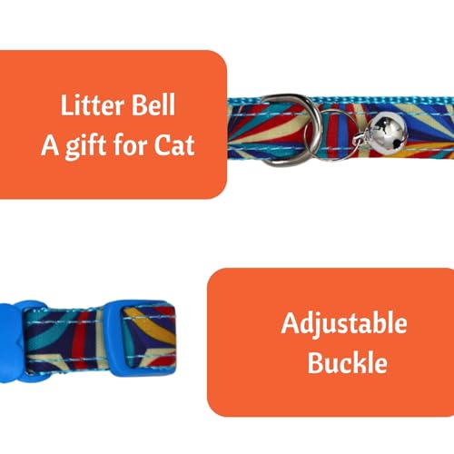 Image of Emily Pets Cat Collars with Bells - Breakaway Kitten Collar and Adjustable 4-7in,Cute Kitty Collar for Girl Boy Cats,Pet Gifts,Accessories,Supplies,Stuff (Color May Vary)