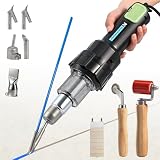 NEWTRY 2000W Pistolet À Air Chaud Pour Soudure Plastique, Kit Soudeur PVC/PP/PE Avec Température Et Débit D’Air Réglables, Buses Variées Et Rouleau De Pression Pour Sols, Bâches, Membranes Et Réparati