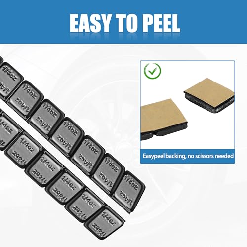 EOTH 1/4 oz 0.25oz Black Adhesive Stick on Wheel Weights 288PCS,72 Oz Pack by EOTH - Used condition - Image 2