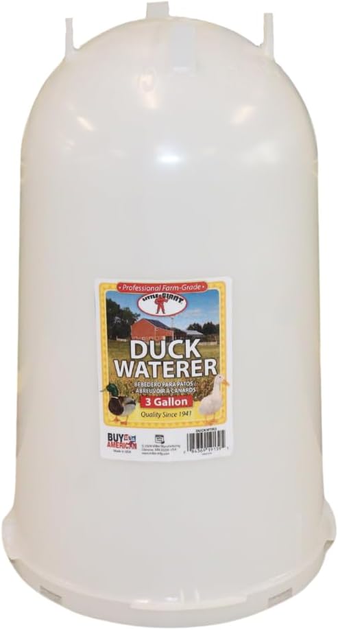 Little Giant® Duck Waterer - Durable Plastic Poultry Waterer for Ducks and Waterfowl - Removable Cups - 3 Gallon Capacity - Made in USA