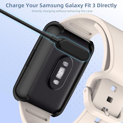 Image of OpenTech Hard Silicone Protection Case Cover with Attached Screen Protector Compatible for Samsung Galaxy Fit 3 Full Coverage (Black)