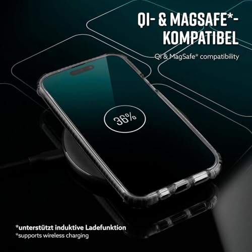 Coque transparente iPhone 16 anti rayures protégeant objectif photo et écran noir