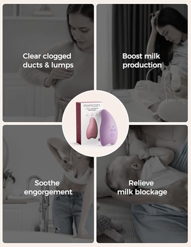 Image of Momcozy A1Pro Lactation Massager, Deep Vibration & Rapid Heating for Clog Relief & Efficient Pumping, Breastfeeding Essentials with Memory Function & Fast Charging, for Postpartum Mom,Lilac