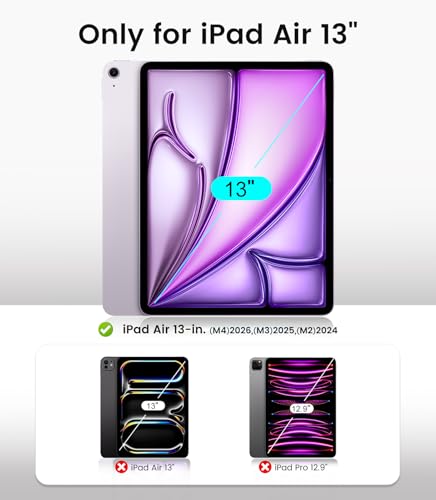 Image of EZ-GLAZ-2 Pack Privacy Screen Protector for iPad Air 13 Inch (M4 /M3 /M2 2024 /2025 /2026) - Landscape /Horizontal Viewing Privacy Mode, 9H+ Tempered Glass with Install Tool, Anti-Scratch, Pencil Compatible