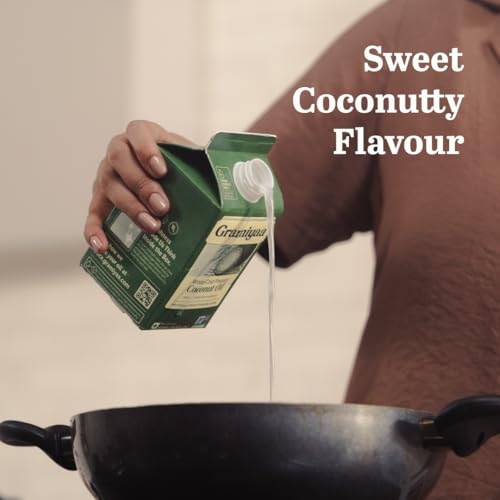 Image of Gramiyaa Cold Pressed Coconut Oil 500 ML | Traditionally Extracted | Chemical-free, Zero Trans-fat Cooking oil | Unrefined oil | Kachi Ghani Coconut oil for Cooking