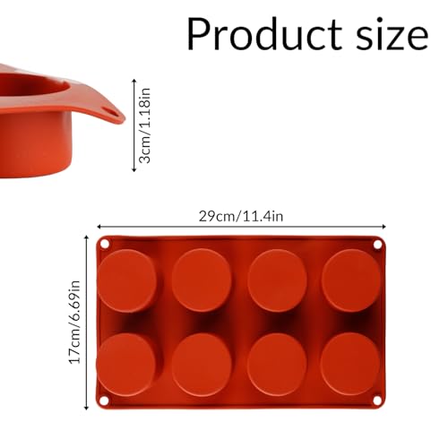 Tabanzhe 8 Cup Muffin Tray-Deep and Large Non-Stick Cupcake Molds Silicone Reusable Baking Pan Case for Making Egg Muffin Cupcake Quiches Tart Yorkshire Pudding Desserts - Image 3