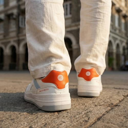 Image of Bacca Bucci Matrix Men's Low-Top Court Sneakers | Lace-Up Casual Streetwear Shoes with Textured Toe Guard