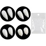 VEYLIN 4 Pair Vampire Teeth Fangs with Solid Adhesive for Halloween Costume Props Party Favors (13mm 15mm 17mm 19mm)