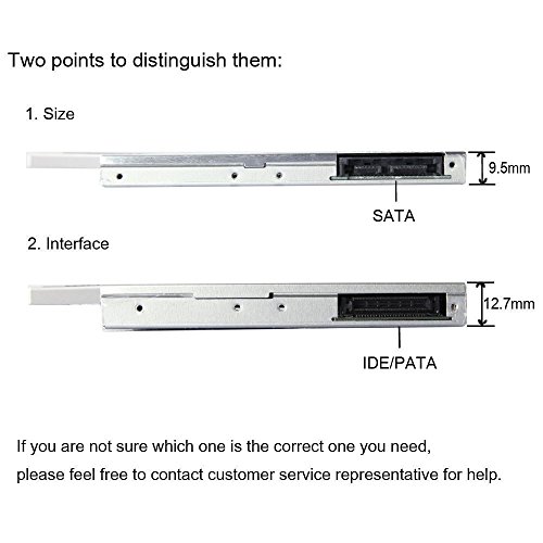 Image of 9.5mm Optical Bay Hard Drive Caddy for SSD & HDD | 2nd Hard Drive Adapter for Laptop | SATA 2.5 inch HDD /SSD Enclosure | Expand & Upgrade Your Laptop Storage with Ease