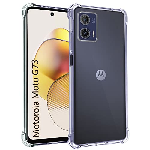 Image of TheGiftKart Crystal Clear Back Cover Case for Motorola Moto G73 5G | Shockproof Soft TPU Case | Cushioned Edges for Ultimate Protection Back Cover Case (TPU, Transparent)