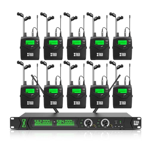XTUGA RW2090 Wireless in Ear Monitor System, Mono IEM Monitoring with 2 * 100 Frequencies,...